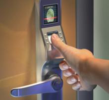 Electronic door lock with biometrics from Alarmnet